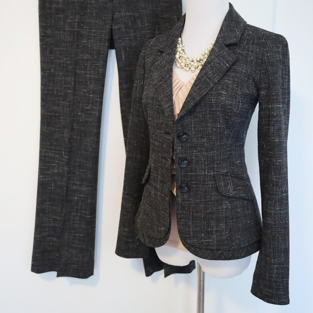 CLASSIQUES ENTIER Size 0 / 2 Charcoal Gray Pant Suit Blazer Pants